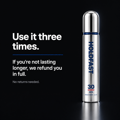 Guarantee — use it three times, full refund if you're not lasting longer
